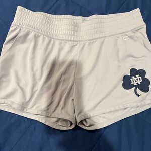 Notre Dame Fighting Irish  Women's Athletic Shorts in Light Gray